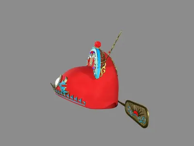 china god hat Low-poly 3D model