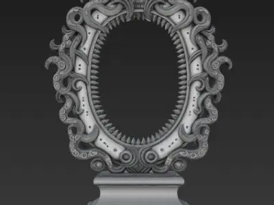 3D Printable Gothic Monster Mirror Frame 3D model