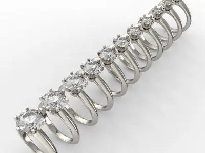 Engagement Solitaire rings 3D print model