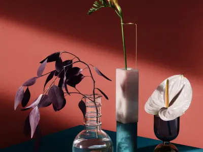 Small flowers collection 3D model