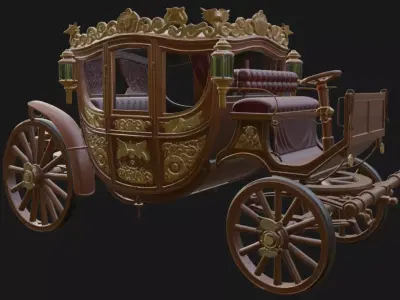 Royal Baroque Carriage 3D Model 3D model