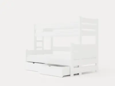 Eira Bunk Bed 120x200 Co Storage White Low-poly 3D model