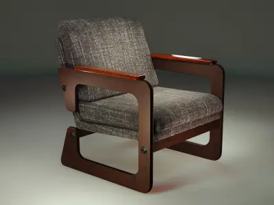 Armchair PBR low-poly Free low-poly 3D model