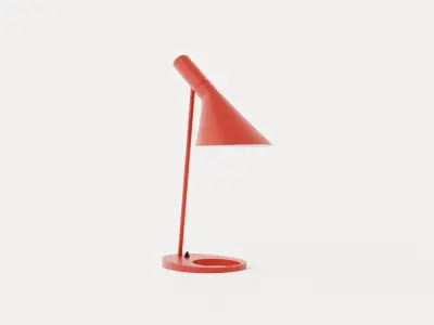 AJ Table lamp - Rust red Low-poly 3D model