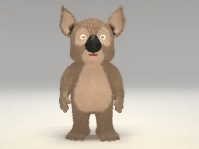 Cartoon koala Low-poly 3D model