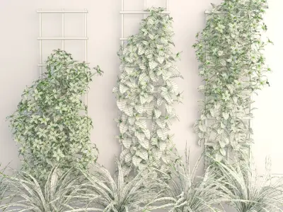 Wall flowers Low-poly 3D model