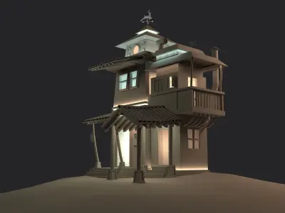 Cartoon House Free 3D model order