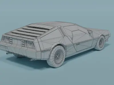 DeLorean DMC-12 Low-poly 3D model