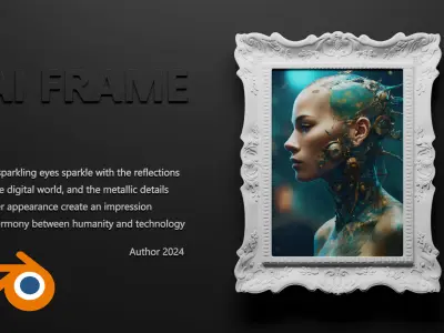 3D frame for AI art - Blender template 3D model
