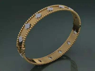 van clef bracelet ring design 3D print model