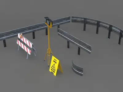 City Street Props Low-poly 3D model