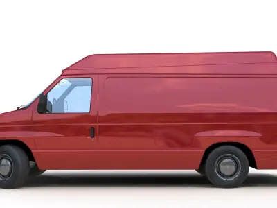 American industrial van XL Low-poly 3D model