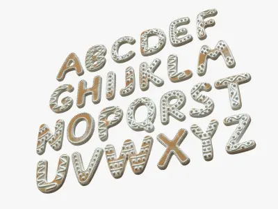 Decorated alphabet letters 03 3D model