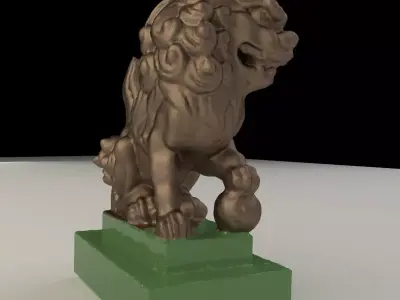 Chinese lion statue 3D model