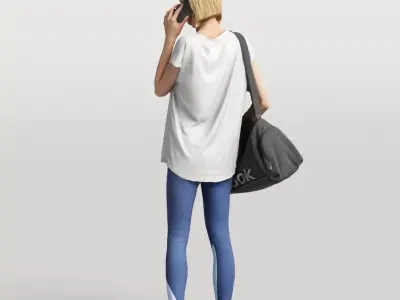 Humano Running Woman 0809 3D model