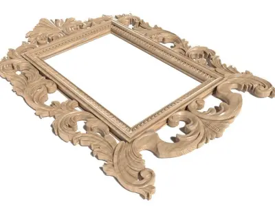 Frame-011 gold ornate frame 3D model