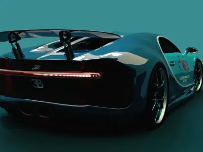 Bugatti Chiron Low-poly 3D model