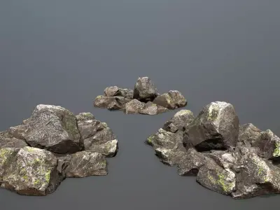 Maya Ruin Rocks Low-poly 3D model