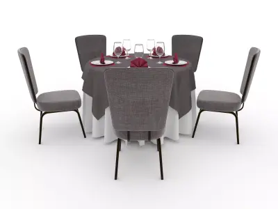 Banquet Table and Chair 147 3D model