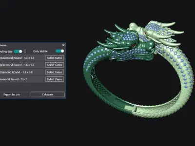 Bracelet dragon 14 3D print model