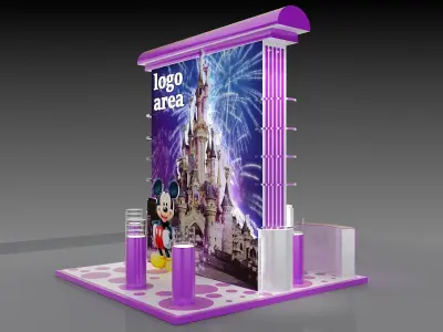 Exhibitions Kiosk Partition Booth advertising Stand Design 3D model