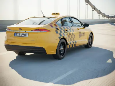 Modern New York yellow taxi cab 3D model