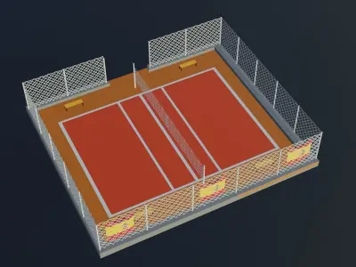  Volleyball Stadium - Spain Low-poly 3D model