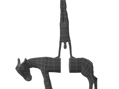 Donkey Sculpture Low-poly 3D model