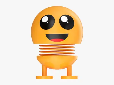 Car spring toy figure 03 smile happy 3D model
