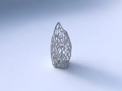 Vase twisted double arc quadratic with faceted organic lattice 3D print model