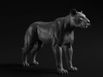 Lion - Highpoly Sculpture 3D model 3D model