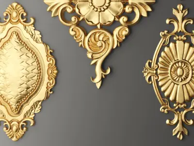Rosette Molding set 1 3D model