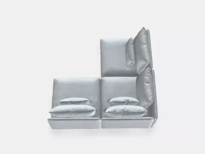 SODERHAMN 3-seater corner sofa 1 Low-poly 3D model