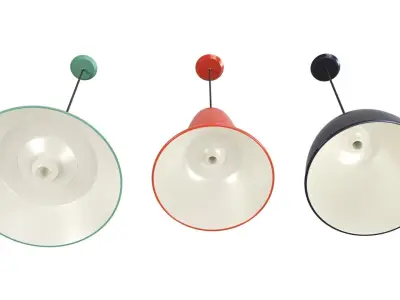 3 Retro Ceiling Lamps 3D Model Pack - Collection 3D model