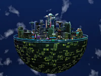 Cyberpunk City Pack Low-poly 3D model