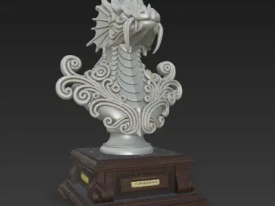 3D Printable Detailed Dragon Bust 3D model