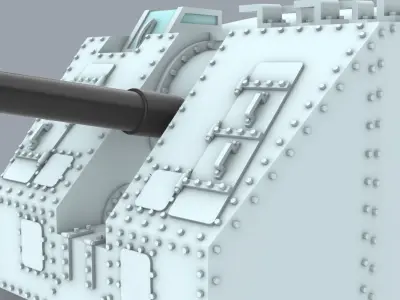 QF Mark V Low-poly 3D model