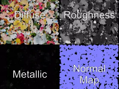 Elegant Floral Bouquet model pack Low-poly 3D model