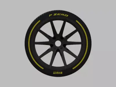 Miniature Vossen VFS-1 Rim and Tire - 3D Print - No Textures 3D print model