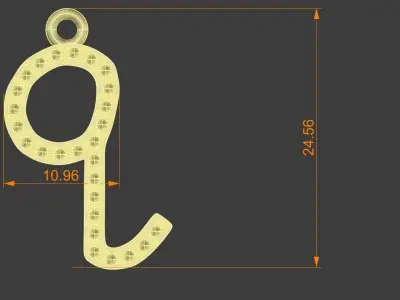 Diamond q Pendant Gold Silver Platinum Luxury Jewelry 3D print model