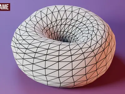 Inflatable Donut Free low-poly 3D model
