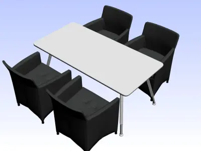 RESTAURANT TABLE CHAIR PP 01 Low-poly 3D model