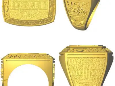 Harley Davidson Ring 3D print model