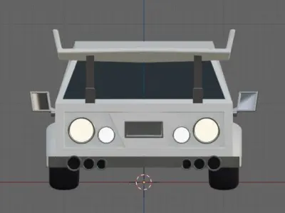 Low-poly White Old Car Free low-poly 3D model