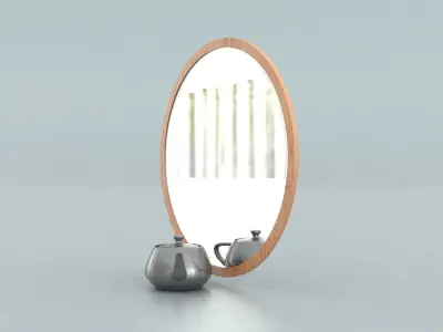 laos Round Mirror Low-poly 3D model