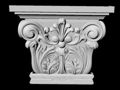 carved pilaster 3D model 6