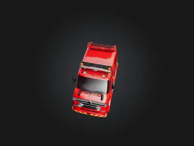 Cartoon Fire Engine 3D model