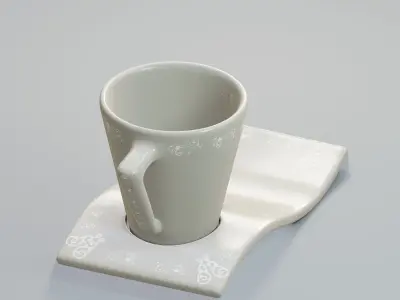  Mug with wavy plate 3D model