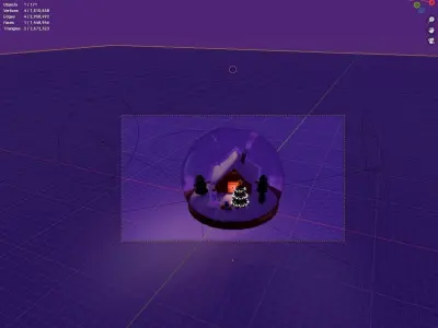 Animated Christmas Snow Globe Free 3D model