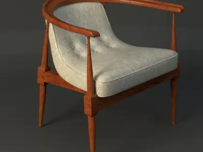 Mid Century Blanket Chair 3D model